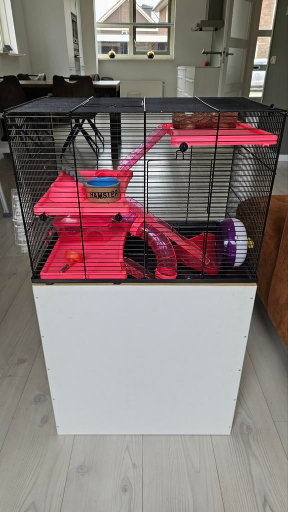 Hamsterkooi met toebehoren, Dieren en Toebehoren, Ophalen, Gebruikt