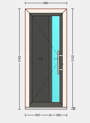 Finstral Kunststof Voordeur Nieuw - Crème RAL 9001, Doe-het-zelf en Verbouw, Deuren en Horren, Nieuw, Buitendeur, 215 cm of meer