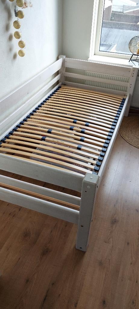 Bed Halfhoog / laag slaper 90*200 Flexa White wash, Kinderen en Baby's, Ophalen, 85 tot 100 cm, Gebruikt, Lattenbodem