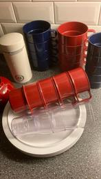 Mepal camping servies, bordeaux rood blauw / wit kampeer, Ophalen of Verzenden, Gebruikt