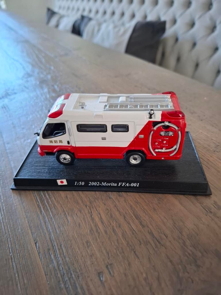Model brandweerwagen 1:50 Morita FFA-001 Japan, Ophalen of Verzenden, Zo goed als nieuw, Groter dan 1:32, Overige merken