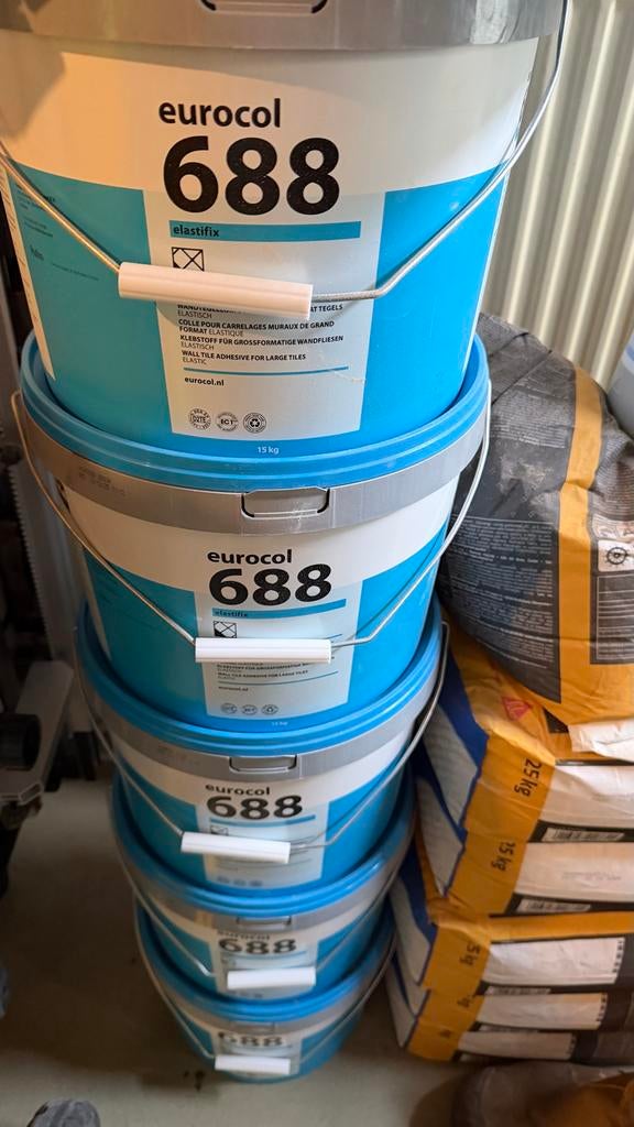 Eurocol 688 Elastifix tegellijm - 15 kg emmer, Ophalen, Overige materialen, Wandtegels, Nieuw