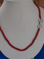 exclusieve bloedkoraal ketting,72 cm,edelsmid slot,zilver, Verzenden, Nieuw, Rood