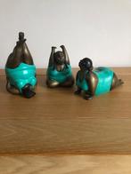 3 bronzen beeldjes, mooie dikke dames, yoga, HILVERSUM, Ophalen of Verzenden, Zo goed als nieuw, Dier