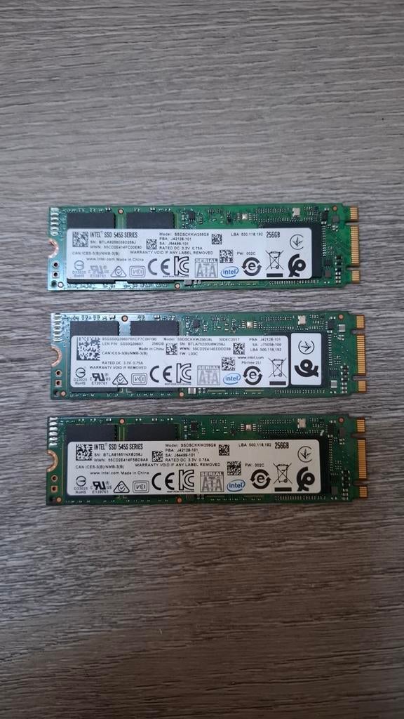 3x Intel SSD 256GB M.2 SATA, Computers en Software, Harde schijven, Contactnextused@gmail.com, Zuideropgaande 33e Hollandscheveld
