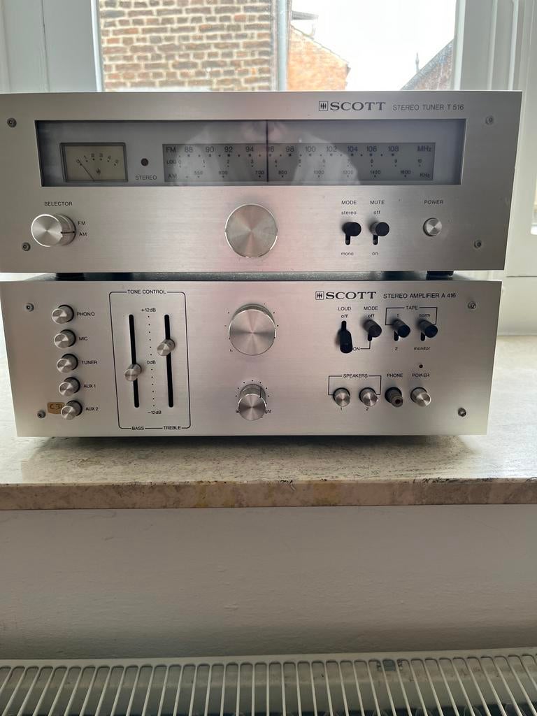 Scott vintage stereo tuner en versterker, Audio, Tv en Foto, Ophalen, Gebruikt, Overige merken