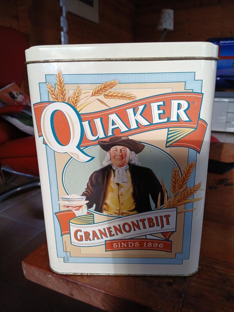 Vintage Quaker blik. 24,5 cm hoog., Verzamelen, Ophalen of Verzenden, Zo goed als nieuw, Overige, Overige merken