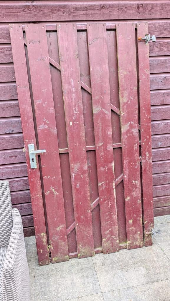 Gebruike houten tuindeur goede staat, Ophalen, Minder dan 3 meter, Hout, 1 tot 2 meter