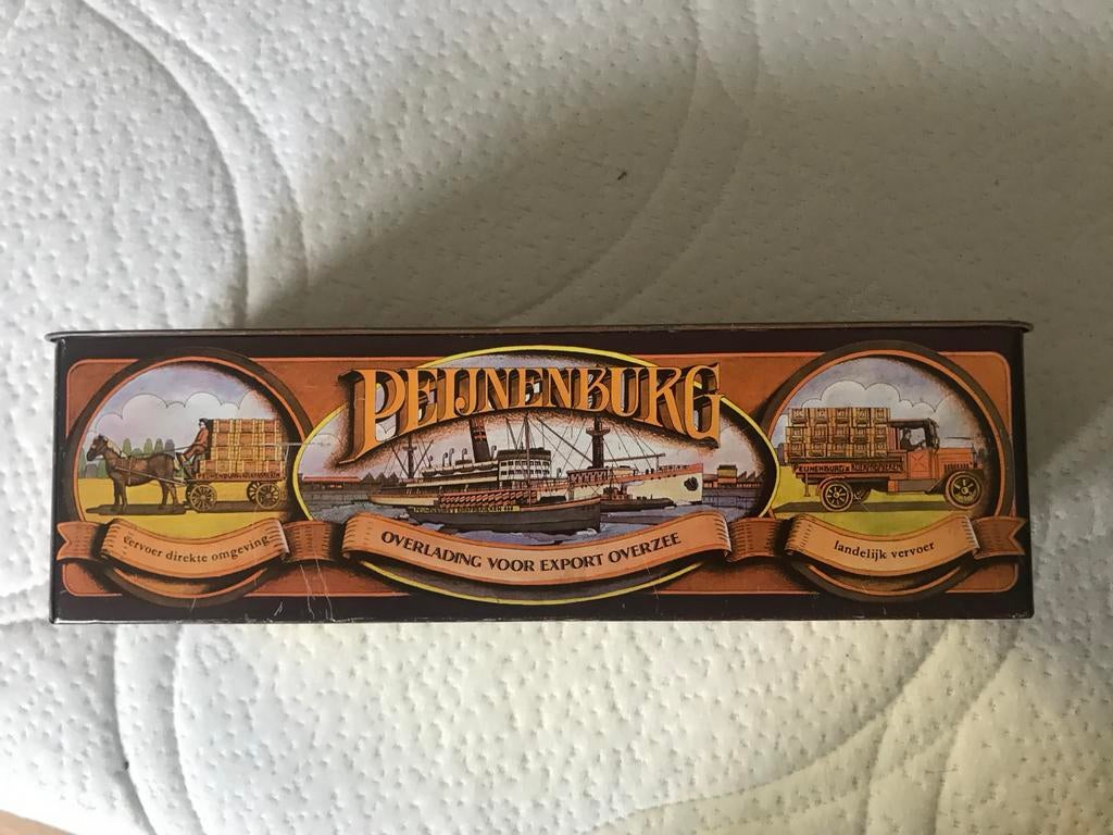 Vintage Peijnenburg Jubileum Blik 1985, Verzamelen, Blikken, Ophalen of Verzenden, Gebruikt, Koek(jes), Overige merken