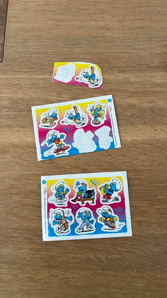 Stickers smurfen (rademaker chocolade) jaren’80 of ‘90, Verzamelen, Smurfen, Ophalen of Verzenden, Gebruikt, Verschillende Smurfen