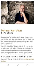 2 kaartjes Herman van Veen in Amphion, Tickets en Kaartjes, Theater | Overige, Februari