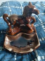 Vintage Asbak met Paard, Overige materialen, Gebruikt, Bruin, Ophalen of Verzenden