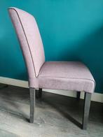 Gratis 4 grijze eetkamerstoelen, Huis en Inrichting, Stoelen, Ophalen, Gebruikt, Vier, Stof