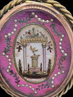 Zeldzaam 18e eeuws gouden Dubbelzijdig Memento Mori, Verzenden, Goud