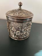 Antieke verzilverde Douwe Egberts Theebus Hooijkaas, Antiek en Kunst, Antiek | Goud en Zilver, Ophalen of Verzenden, Zilver