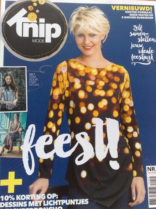 Knipmode november 2015 , patronen in maat 34 t/m 54, Hobby en Vrije tijd, Kledingpatronen, Zo goed als nieuw, Vrouw, Knipmode