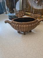 Vintage gietijzeren bloempot, 25 tot 40 cm, Heikant 21 Kaatsheuvel, Belle Vieille Brocante, Ophalen of Verzenden