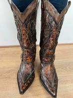 El charro cowboy boots bruin 39 western leer, Hoge laarzen, Bruin, El charro, Ophalen of Verzenden