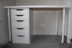 IKEA Lagkapten/Alex bureau, wit 120x60cm, Ophalen, In hoogte verstelbaar, Zo goed als nieuw, Bureau