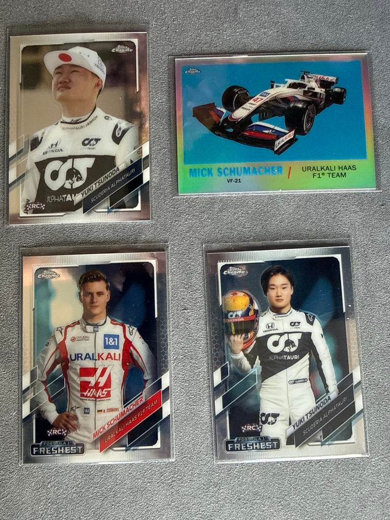 F1 Rookie lot – Schumacher / Tsunoda Topps Chrome + inserts, Ophalen of Verzenden, Nieuw, Formule 1