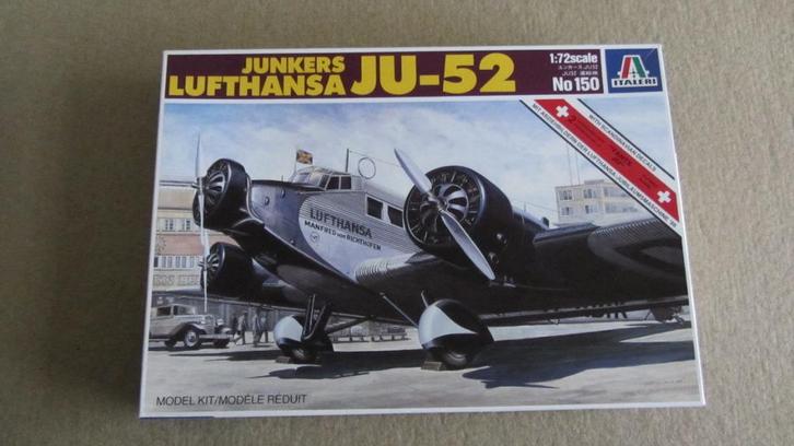 Italeri Junkers JU-52 - 1/72 - 150 - vintage bouwdoos - mooi, Hobby en Vrije tijd, Modelbouw | Vliegtuigen en Helikopters, Zo goed als nieuw