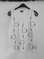 Wit-zwart topje Bandolera mt XL, Wit, Maat 42/44 (L), Ophalen of Verzenden, Zonder mouw