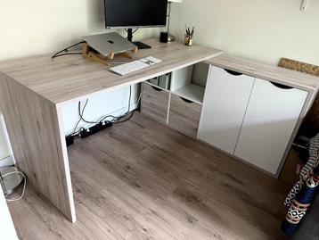 IKEA hoekbureau 2-delig met kast & lades 160x67 + 145x33 cm