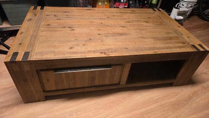 Stijlvolle Bassano Salontafel - Warm Grijs (140x80x42 cm), Huis en Inrichting, Tafels | Salontafels, Gebruikt, Minder dan 50 cm