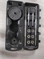 Complete Halterset met Dumbbells en Barbell, Sport en Fitness, Fitnessmaterialen, Ophalen, Zo goed als nieuw, Benen, Halterset