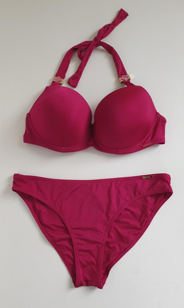 Sapph Bikini 85D/XL - Glitterstenen, Kleding | Dames, Badmode en Zwemkleding, Zo goed als nieuw, Bikini, Paars, Verzenden