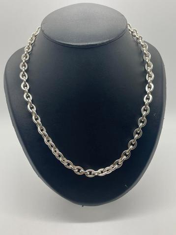 A146 Prachtige massief zilveren schakelketting beschikbaar voor biedingen