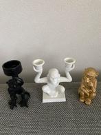 Kandelaars en beeldje apen, Ophalen of Verzenden, Zo goed als nieuw, Hout, Minder dan 25 cm