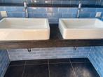 Duravit opbouw wasbakken (2 stuks) met mooie mengkranen, Ophalen, Gebruikt, 25 tot 50 cm, Minder dan 100 cm