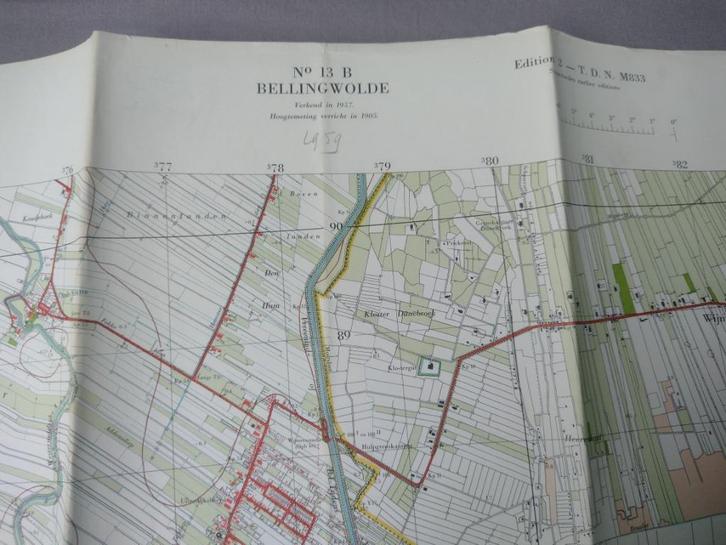 13 B Bellingwolde Veelerveen Wijmeer Plattegrond 1959, Antiek en Kunst, Kunst | Litho's en Zeefdrukken, Ophalen of Verzenden