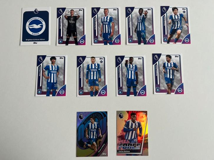 Topps Premier League 2026 Brighton kaarten, Hobby en Vrije tijd, Stickers en Plaatjes, Zo goed als nieuw, Meerdere plaatjes, Ophalen of Verzenden