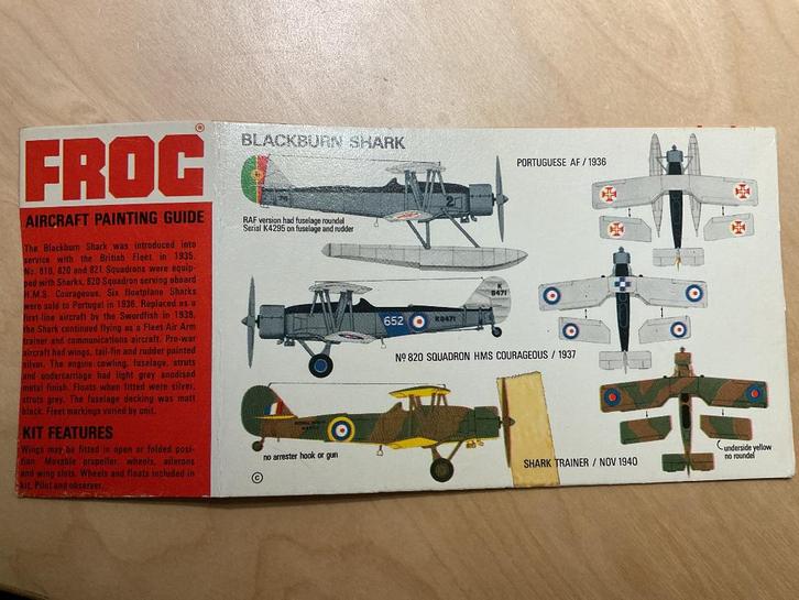 Blackburn Shark - Blackburn Aviation - Frog - 1:72, Hobby en Vrije tijd, Modelbouw | Vliegtuigen en Helikopters, Vliegtuig, 1:72 tot 1:144
