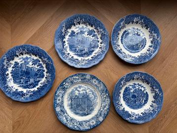 Antieke borden merrie england, liberty blue beschikbaar voor biedingen