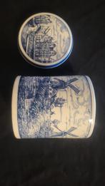 Delfts Blauw stroopwafelpot met deksel €30, Ophalen of Verzenden