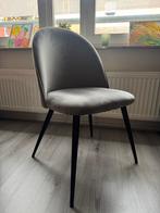 4 Suede Grijze Eetkamerstoelen - Goede Staat!, Huis en Inrichting, Stoelen, Ophalen, Zo goed als nieuw, Vier, Stof