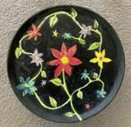 Hand-beschilderde taartschotel, taartplateau voet bloemen, Huis en Inrichting, Keuken | Servies, Ophalen of Verzenden, Zo goed als nieuw