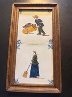 Vintage Makkum Wandttegels met Houten Frame, Antiek en Kunst, Antiek | Wandborden en Tegels, Ophalen of Verzenden
