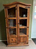 Mooie Mexicaans grenen vitrine kast., Ophalen, 100 tot 150 cm, Zo goed als nieuw, 150 tot 200 cm