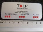 sticker tulp automaten logo emmeloord, Verzamelen, Verzenden, Zo goed als nieuw, Bedrijf of Vereniging