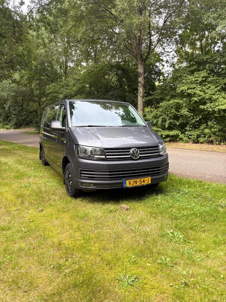 Volkswagen Transporter 2.0 TDI Titaanzwart Dubbele cabine, Auto's, Bestelauto's, Particulier, ABS, Achteruitrijcamera, Adaptive Cruise Control