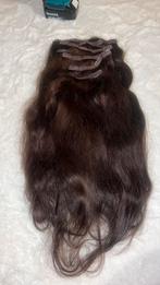 Donkerbruine clip in extensions real hair, Ophalen of Verzenden