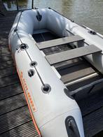 Rubberboot met harde bodem en elektromotor, Watersport en Boten, Rubberboten, Gebruikt, Elektrisch, Minder dan 70 pk, Overige materialen