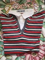 Mooie rood grijs gestreepte Bikkembergs met blouse boord, L, Kleding | Heren, Maat 52/54 (L), Ophalen of Verzenden, Zo goed als nieuw