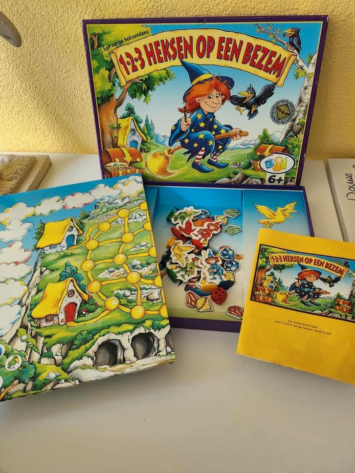 1 2 3 Heksen op een bezem, Hobby en Vrije tijd, Gezelschapsspellen | Bordspellen, Gebruikt, Ophalen of Verzenden