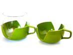 vintage glas houder, beker met handgrepen, Ophalen of Verzenden