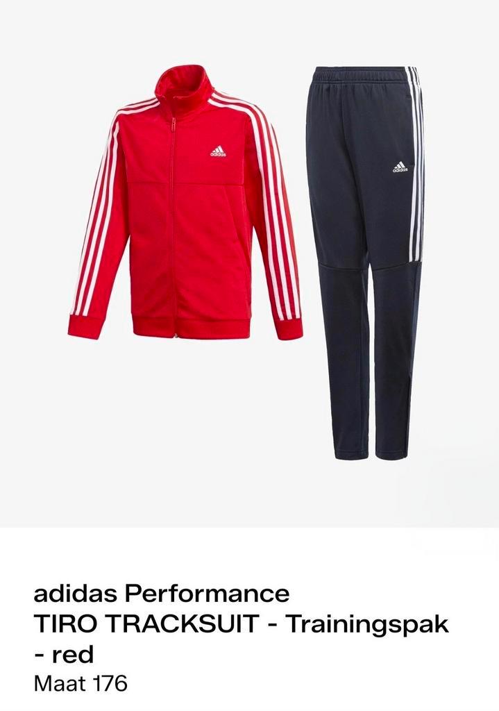 Adidas Performance trainingspak mt. 176, Kleding | Heren, Sportkleding, Zo goed als nieuw, Voetbal, Maat 46 (S) of kleiner, Rood